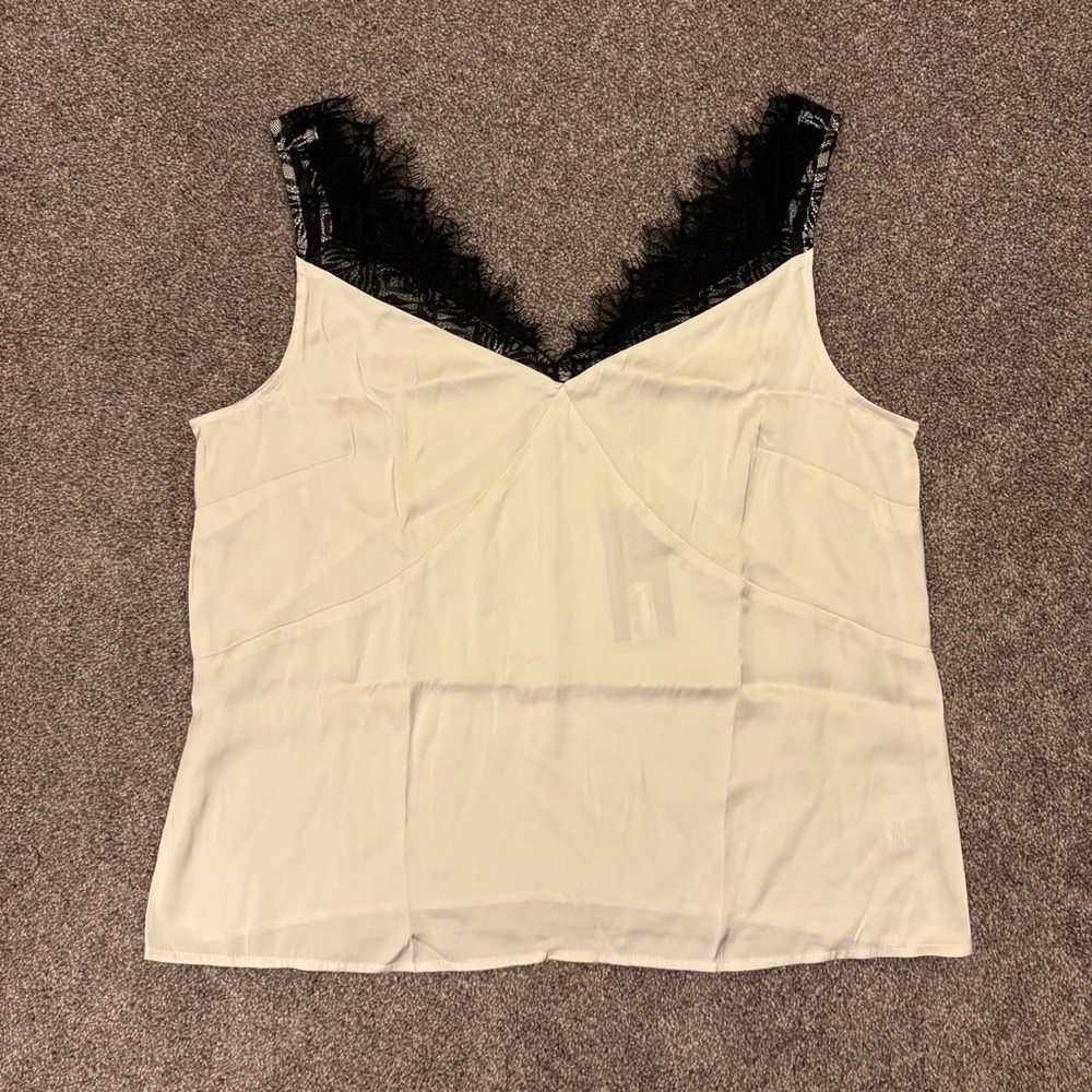 Worthington Women's Sleeveless Tank Top Size L White Black V-Neck NWT $48 - Picture 4 of 14